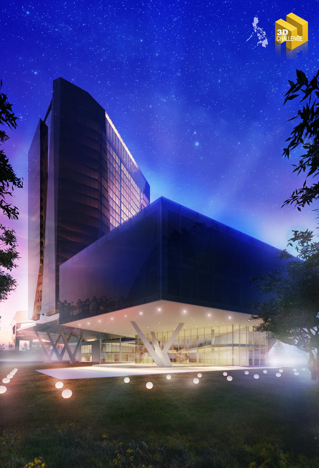 Sketchuptexture 3D Challenge MODERN OFFICE BUILDING Artworks