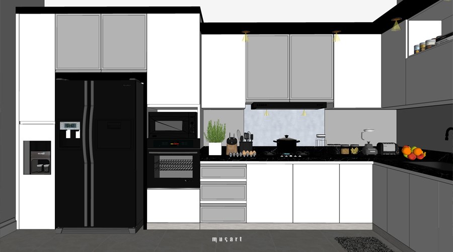 Modern Black & White Kitchen and VISOPT by musa huda 938