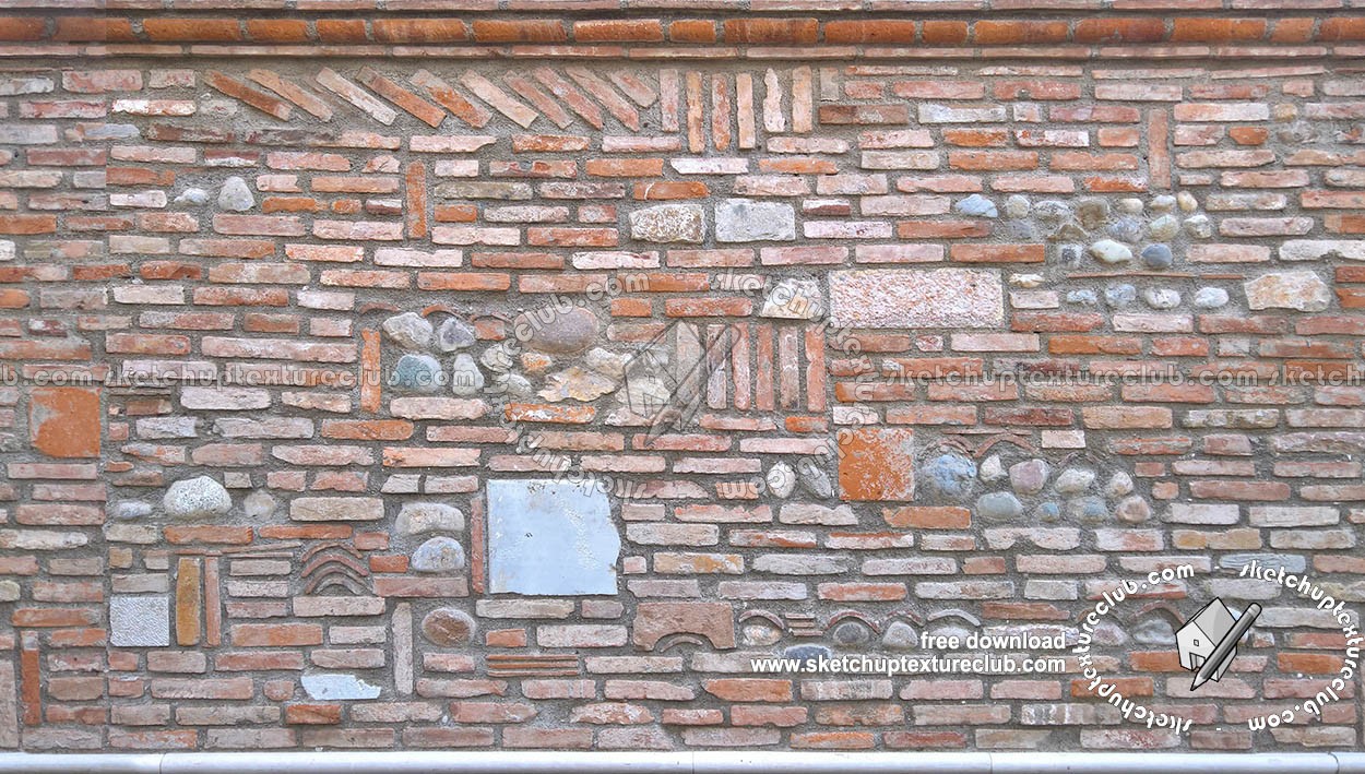 Italy brick wall and stones texture seamless 18797