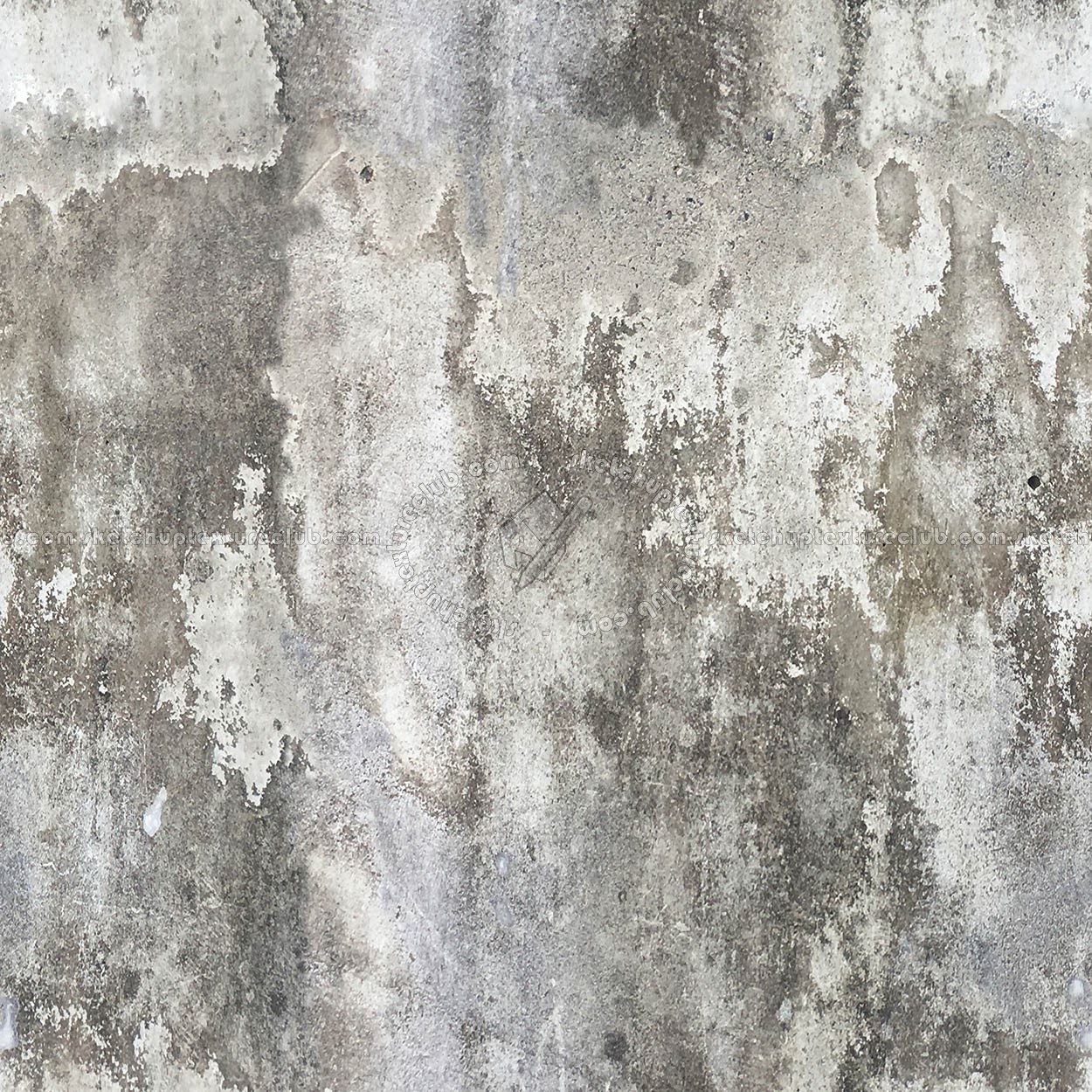 Concrete bare damaged wall PBR texture seamless 22044