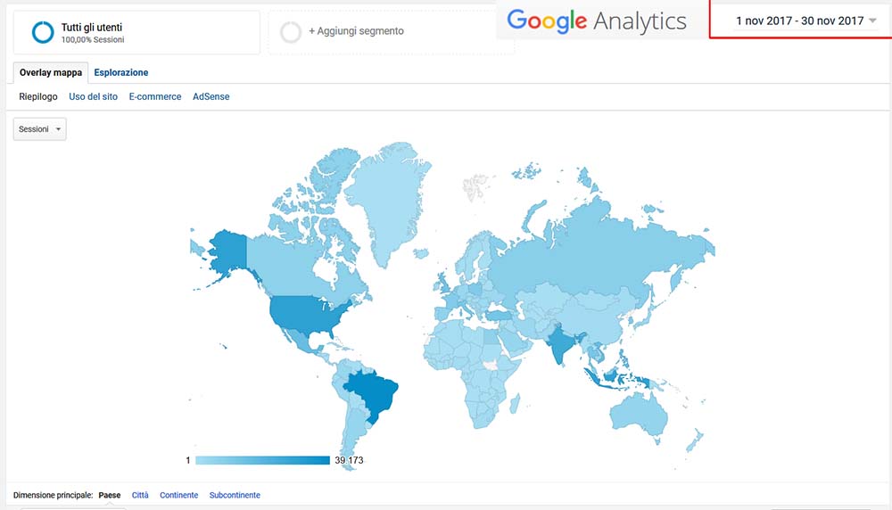 Overlay maps web site user from google analytics
