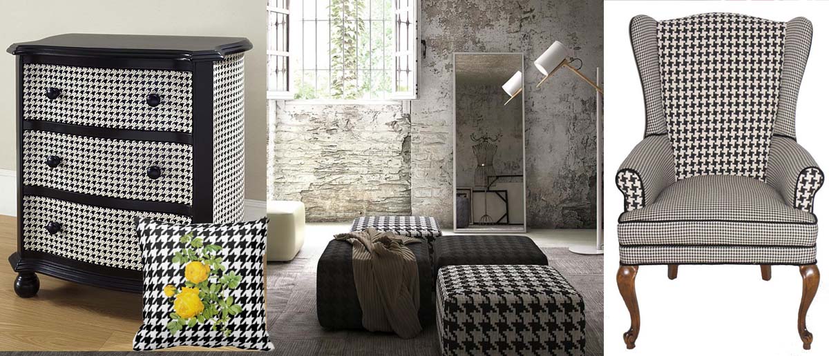 Furnish with houndstooth  design inspiration 3