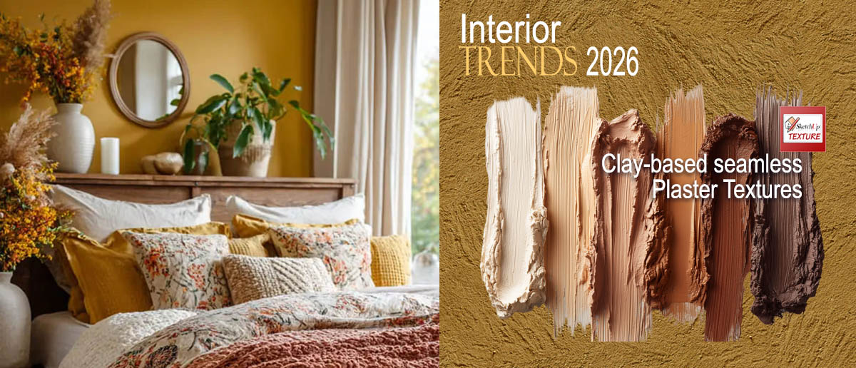 interior color trends Clay-based Plaster pbr textures seamless