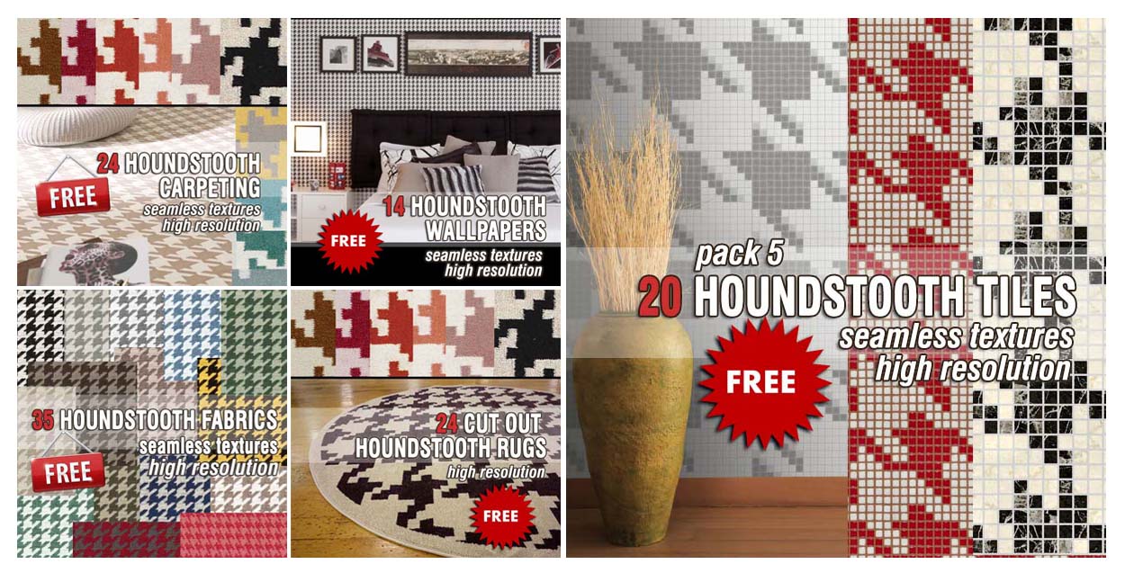houndstooth pack seamlees textures collection houndstooth pack seamlees textures collection