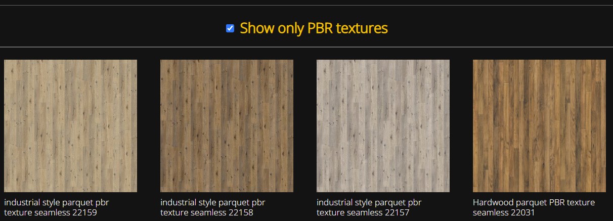 Show only PBR textures Show only PBR textures