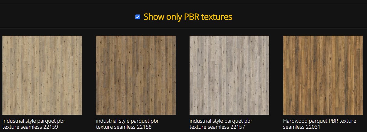 Show only PBR textures