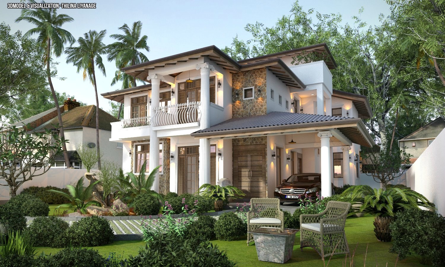 Proposed House At,Kottawa,Sri Lanka, Ground Floor-Car Porch,Sitting,Dining,2 Bed Rooms,Bath,Kitchen