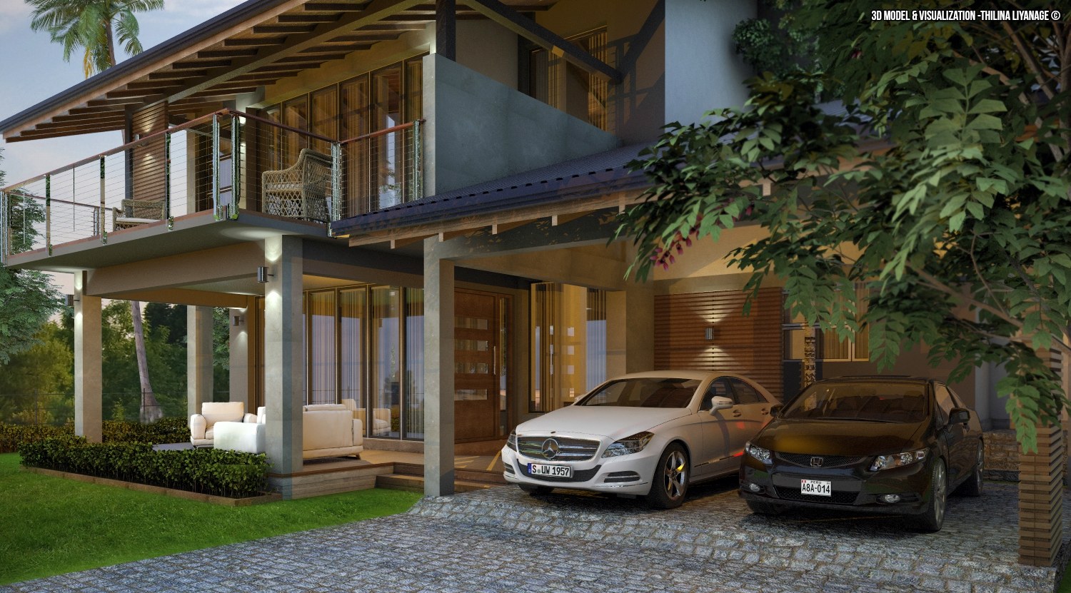 Evening Scene-Car Porch