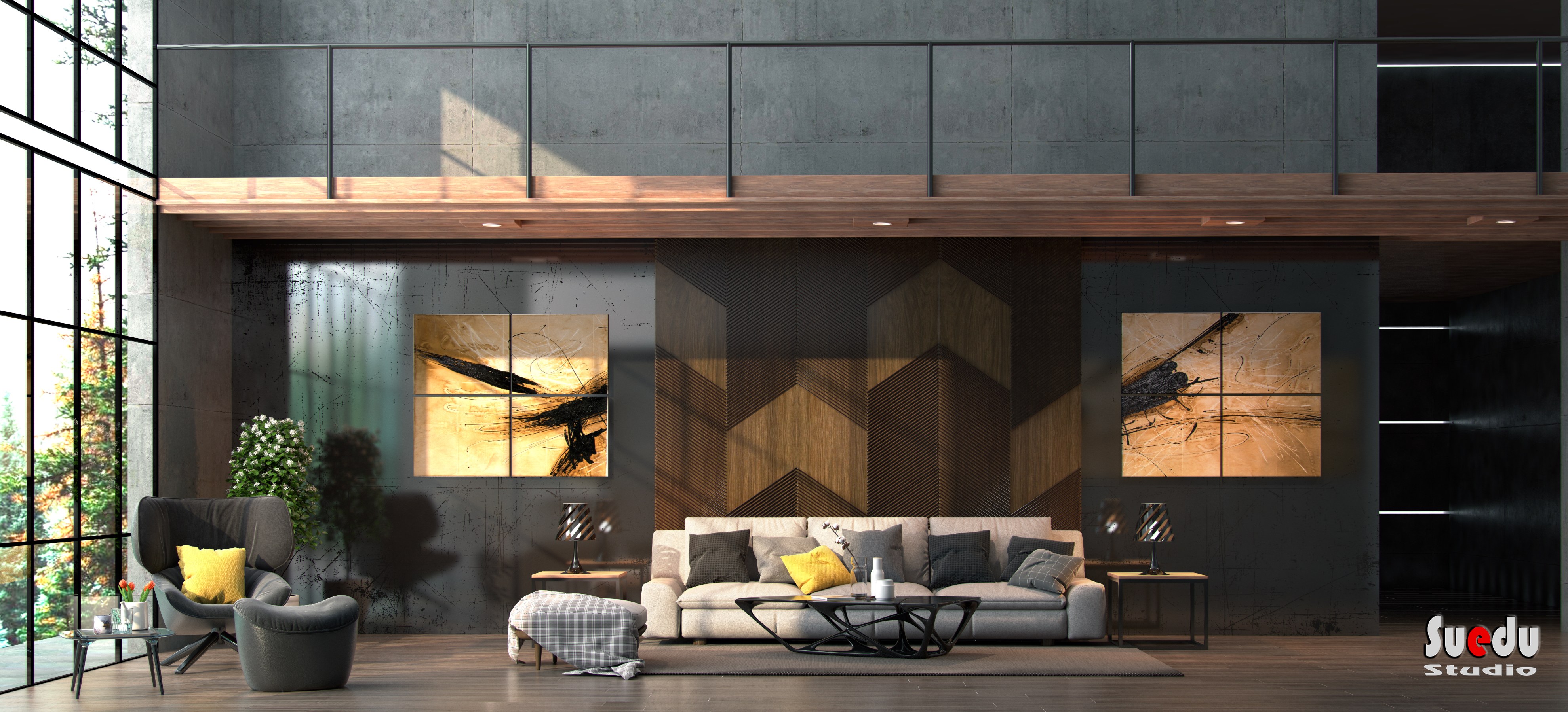 Phan Thức Overview of living room Vray 3.4 render