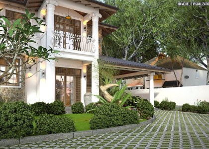 Thilina Liyanage | Proposed House At,Kottawa,Sri Lanka, Ground Floor-Car Porch,Sitting,Dining,2 Bed Rooms,Bath,Kitchen