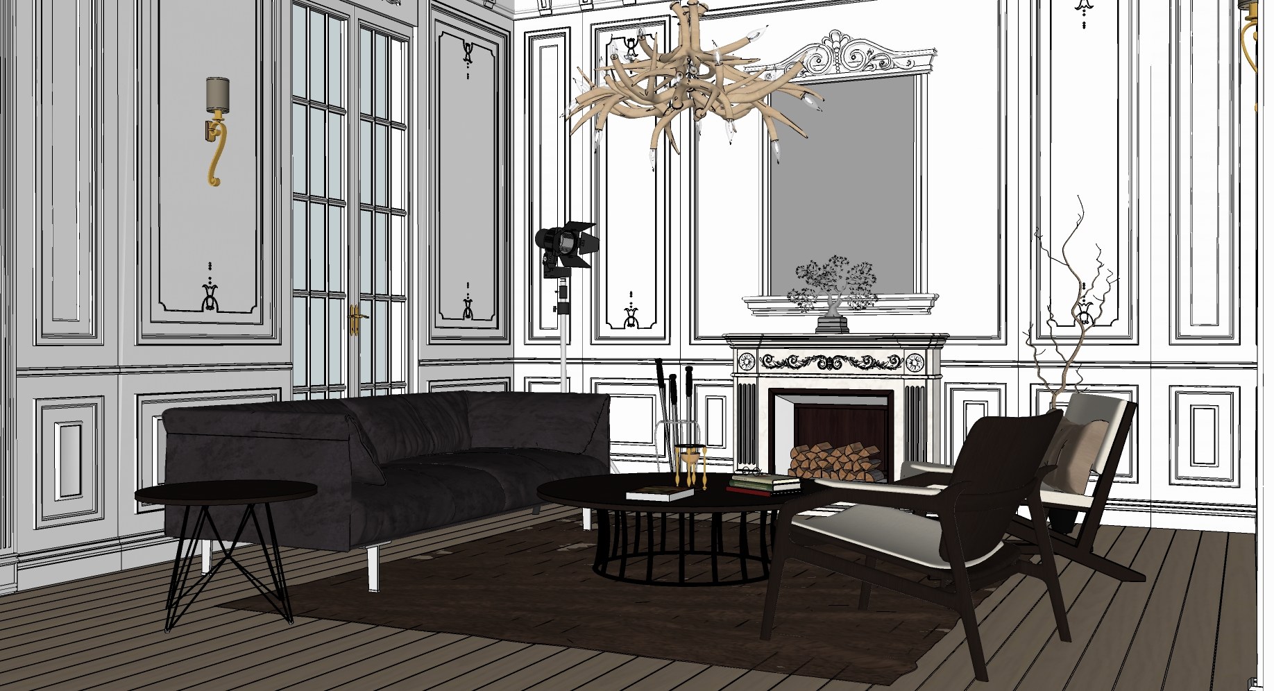 modern chandelier sketchup