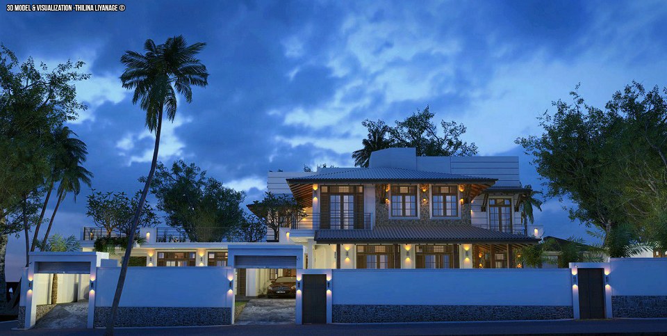 Renovated House & Visopt | Evening Scene - vray render by Thilina Liyanage