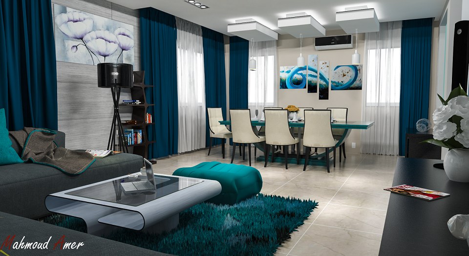 MODERN LIVING ROOM #7 | Living room 7 vray render by Mahmoud Amer