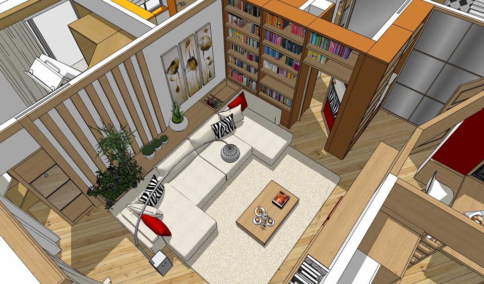 Italian style, apartment renovated 89 sqm | LIVING ROOM views 1