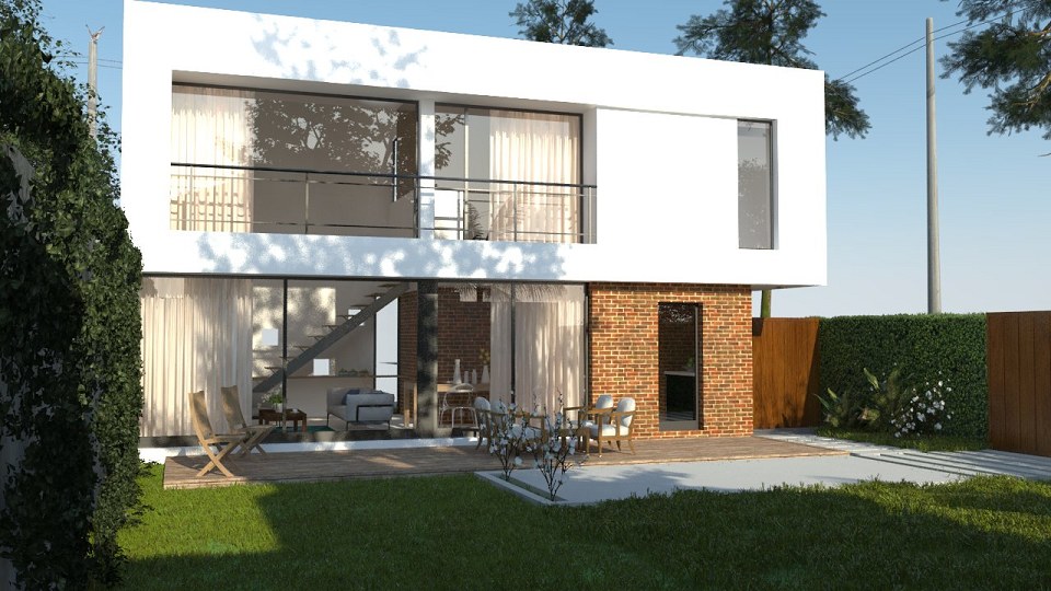 Unifamily House - Loft - La Plata | Back View - vray render by  JAIMOT MARTIN