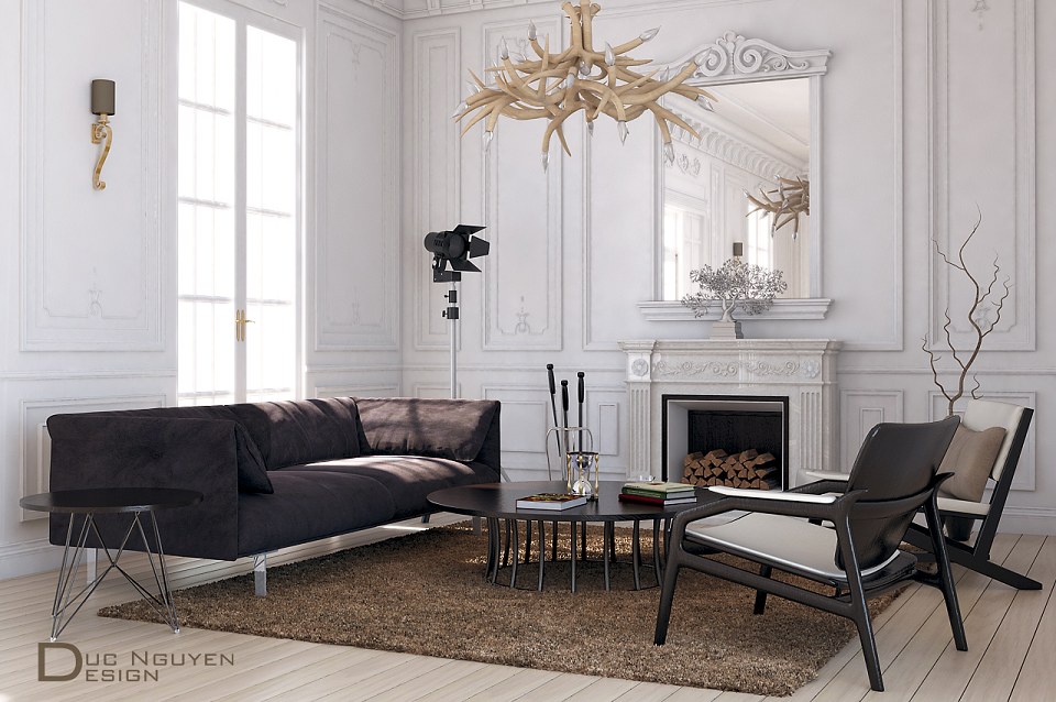 MODERN LIVING ROOM & TUTORIAL | Vray render by Duc Nguyen