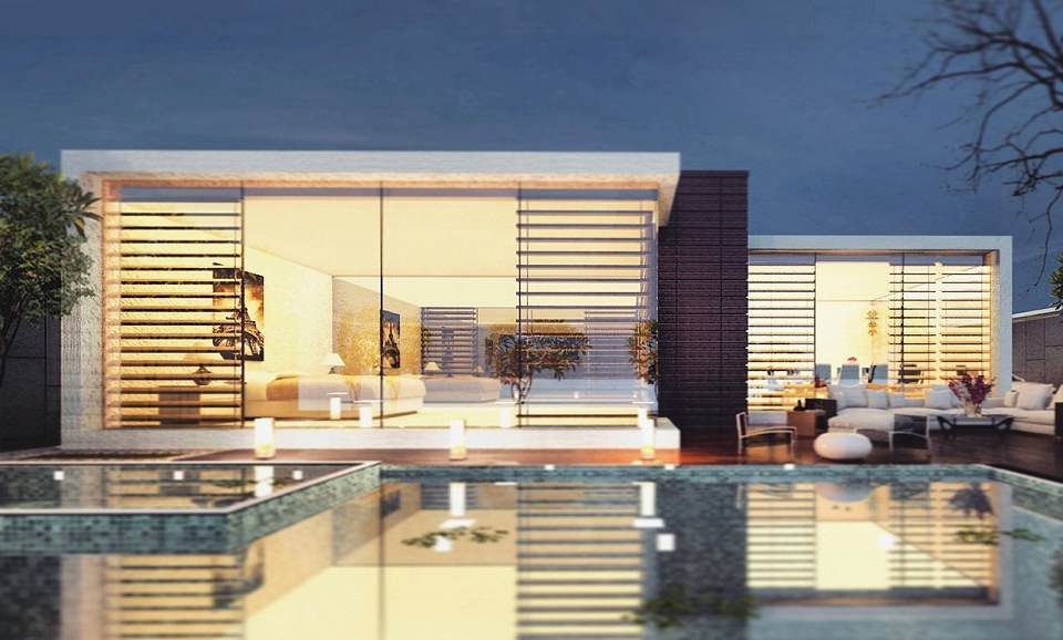 Modern Villa Design & VISOPT | pool shot -  Vray render by AHMED MOHAMED