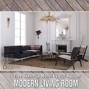 3D Models   -  LIVING ROOM - MODERN LIVING ROOM & TUTORIAL
