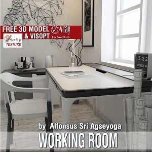 3D Models   -  GUYS ROOM - Working Room