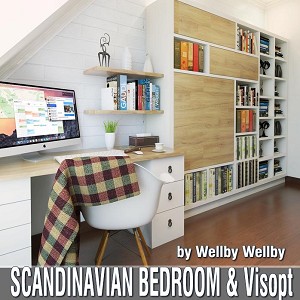 3D Models   -  GUYS ROOM - scandinavian Bedroom & Visopt