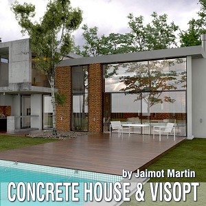 3D Models   -  HOUSES - VILLAS - MODERN CONCRETE HOUSE