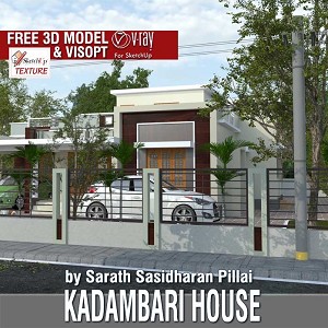 3D Models   -  HOUSES - VILLAS - Kadambari House & Visopt