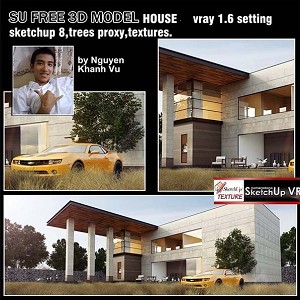 3D Models   -  HOUSES - VILLAS - CONCRETE MODERN HOUSE