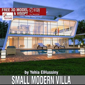 3D Models   -  HOUSES - VILLAS - SMALL MODERN VILLA & VISOPT