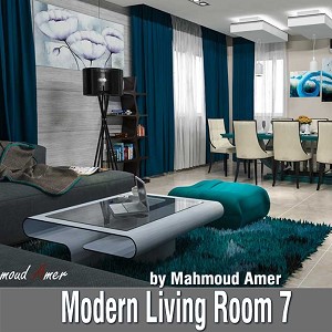 3D Models   -  LIVING ROOM - MODERN LIVING ROOM #7