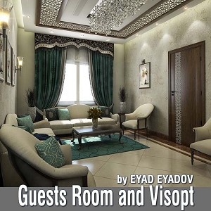 3D Models   -  LIVING ROOM - Guests Room
