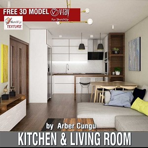 3D Models   -  LIVING ROOM - Livingroom + kitchen