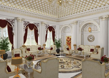 LIVING ROOM CLASSIC STYLE | vray render by AHMED TAHA