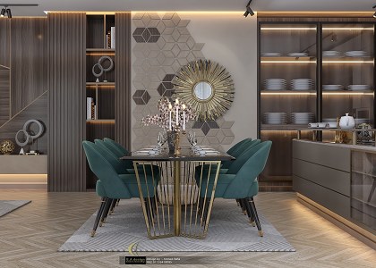 Living Room W/Open Kitchen | Design & 3D Visualization: Eng. A H M E D T A H A