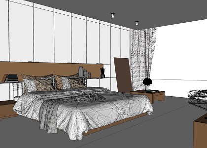 DOUBLE BEDROOM  & VISOPT | Sketchup-02