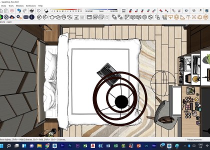 ELEGANT MASTER'S BEDROOM | Screenshot of sketchup 3D Model top view