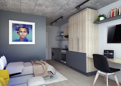 3D Models   -  LOFT - APARTMENTS - Small Bachelor Apartment