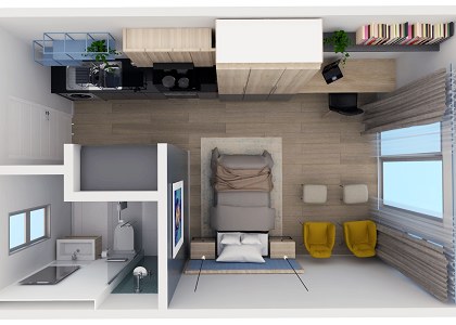 Small Bachelor Apartment | Free Small Bachelor Apartment Render 5 by Shafiek Walker