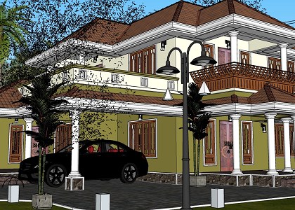 TYPICAL KERALA HOUSE | sketchup view