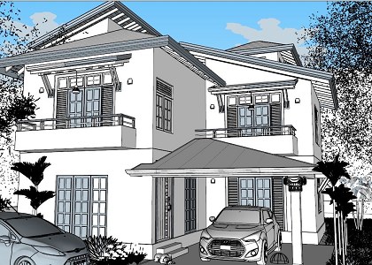 Modern Villa | Sketchup View-1