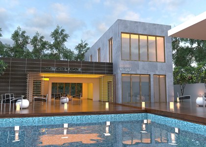 POOL HOUSE | Vray render by Sarath Sasidharan Pillai  view 2