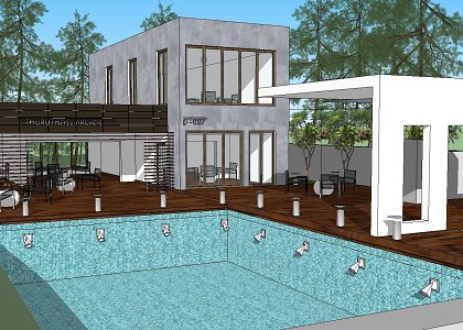 POOL HOUSE | SketchUp View 1 - by Sarath Sasidharan Pillai