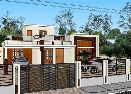 Kadambari House & Visopt | SketchUp view 3D model by  Sarath Sasidharan Pillai