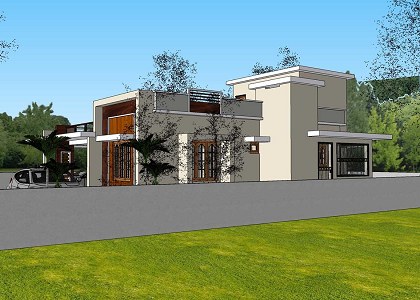 Kadambari House & Visopt | SketchUp view 3D model by  Sarath Sasidharan Pillai