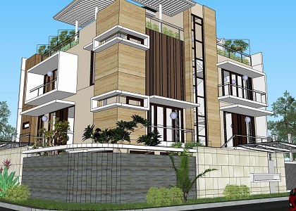 MODERN TWO FAMILY HOUSE | Modern two family house -  Sketchup extract