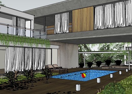 CONCRETE BLOCK HOUSE & VISOPT | concrete block house sketchup sreenshot