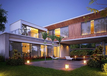 CONCRETE BLOCK HOUSE & VISOPT | vray render test by Nasser Linog