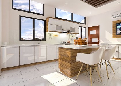 two tone kitchen | vray render test by  JONAS BANZON