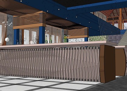 TROPICAL RESTAURANT | sketchup view