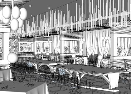 TROPICAL RESTAURANT | sketchup view