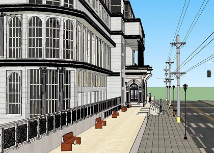 street | sketchup view 3d model by Hayrettin Ekinci